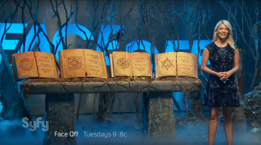 Spell book on Syfy channel's Face Off television show, spell book props. Season 11 episode 10.